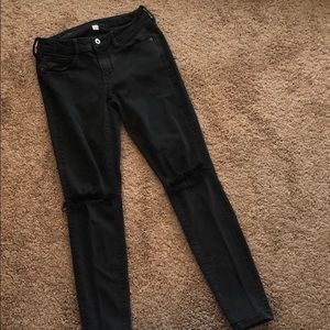 Super skinny ripped black jeans